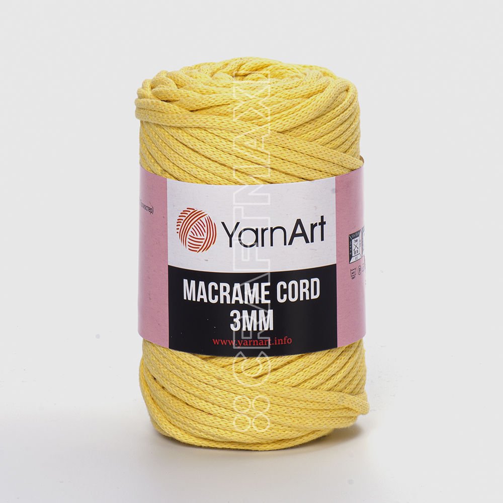 Yarnart Macrame Cord 3 mm - Macrame Cord Yellow - 754